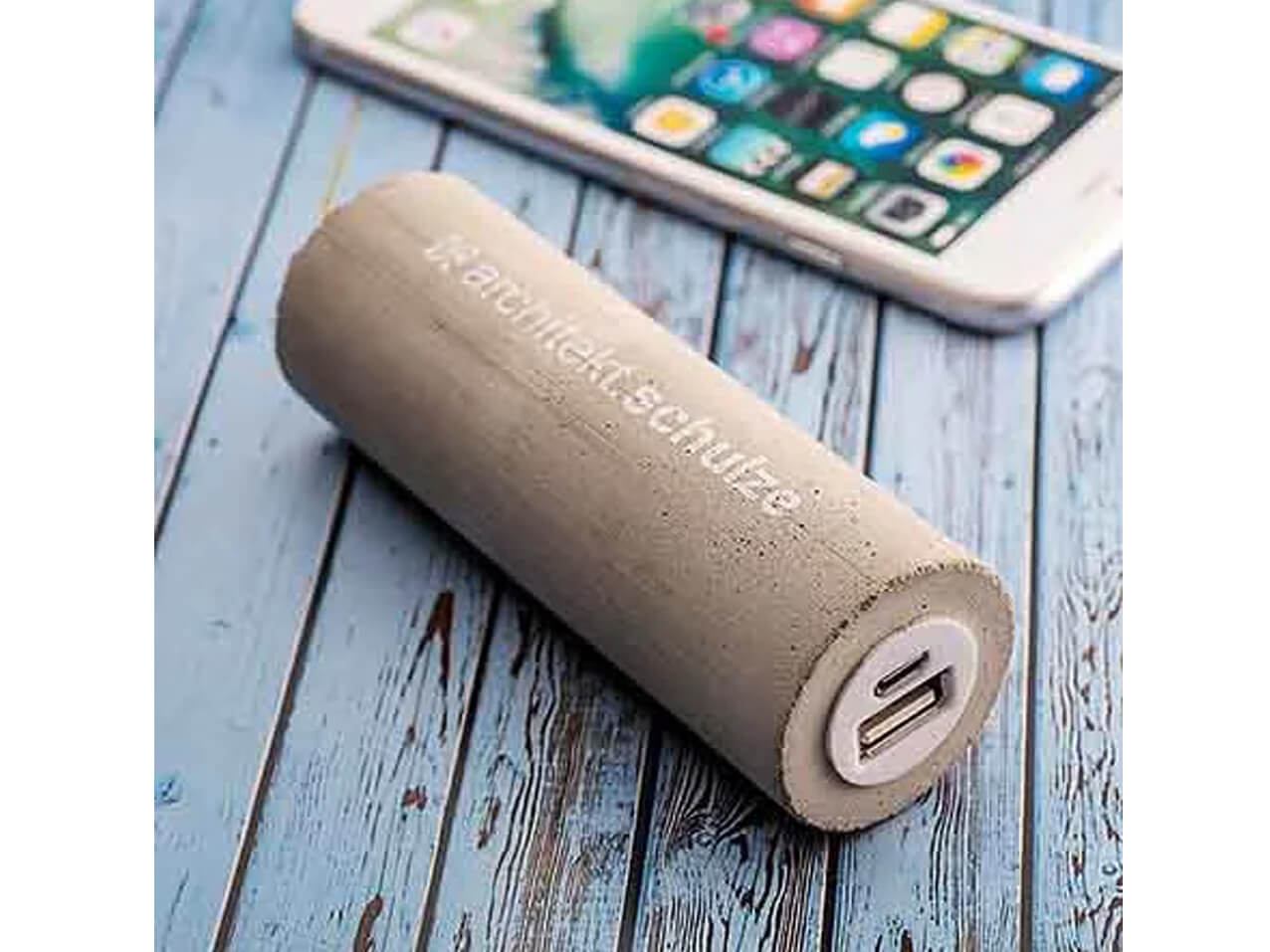 Powerbank-Beton-rund-Werbeaufdruck-WG20374
