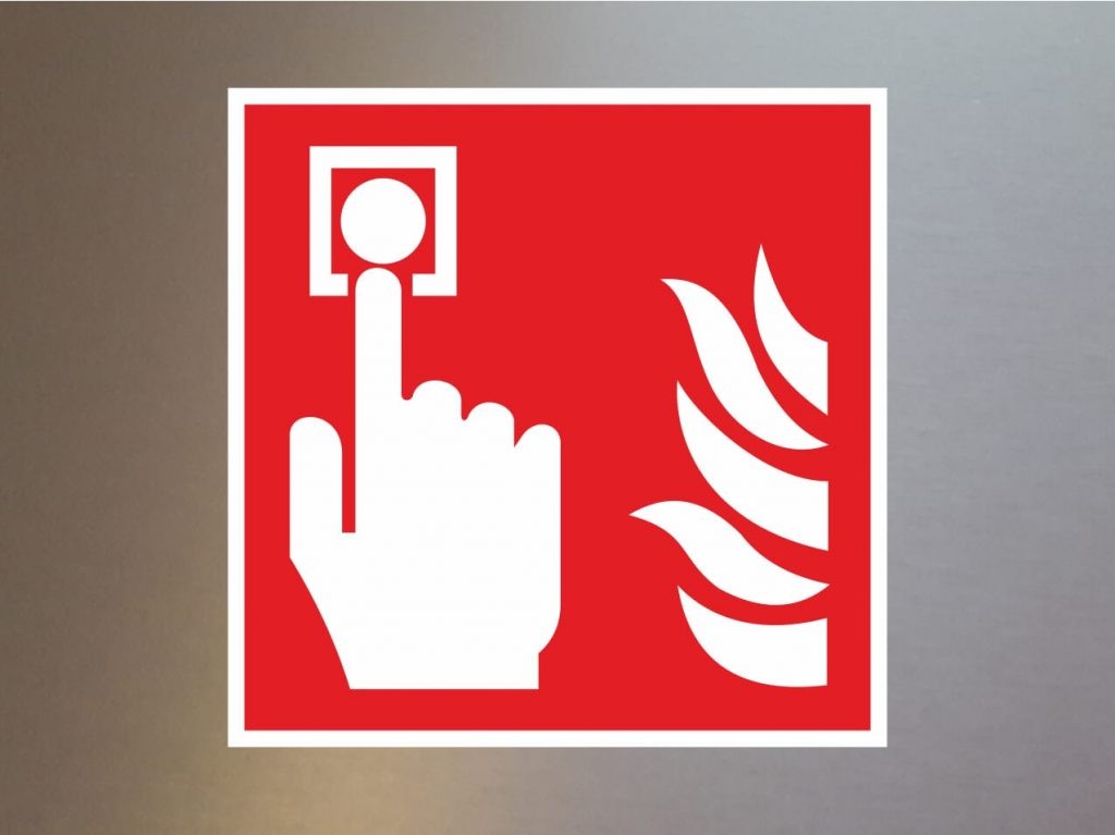 Brandschutzzeichen Brandmelder weiß F005 Brandschutzzeichen Brandmelder weiß F005