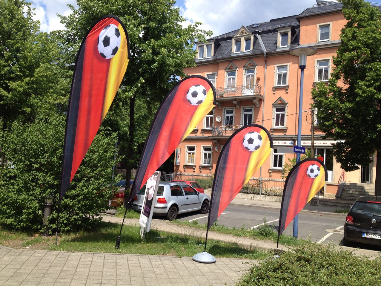 Beachflag Tropfen mit Druck Beachflag Tropfen mit Druck