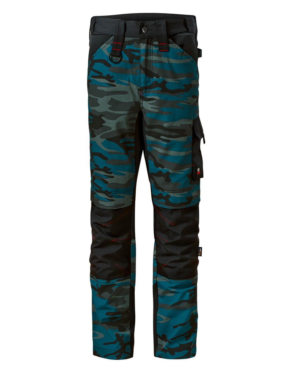 Arbeitshose-Herren-Camouflage-Blau-Schwarz-robust-bequem