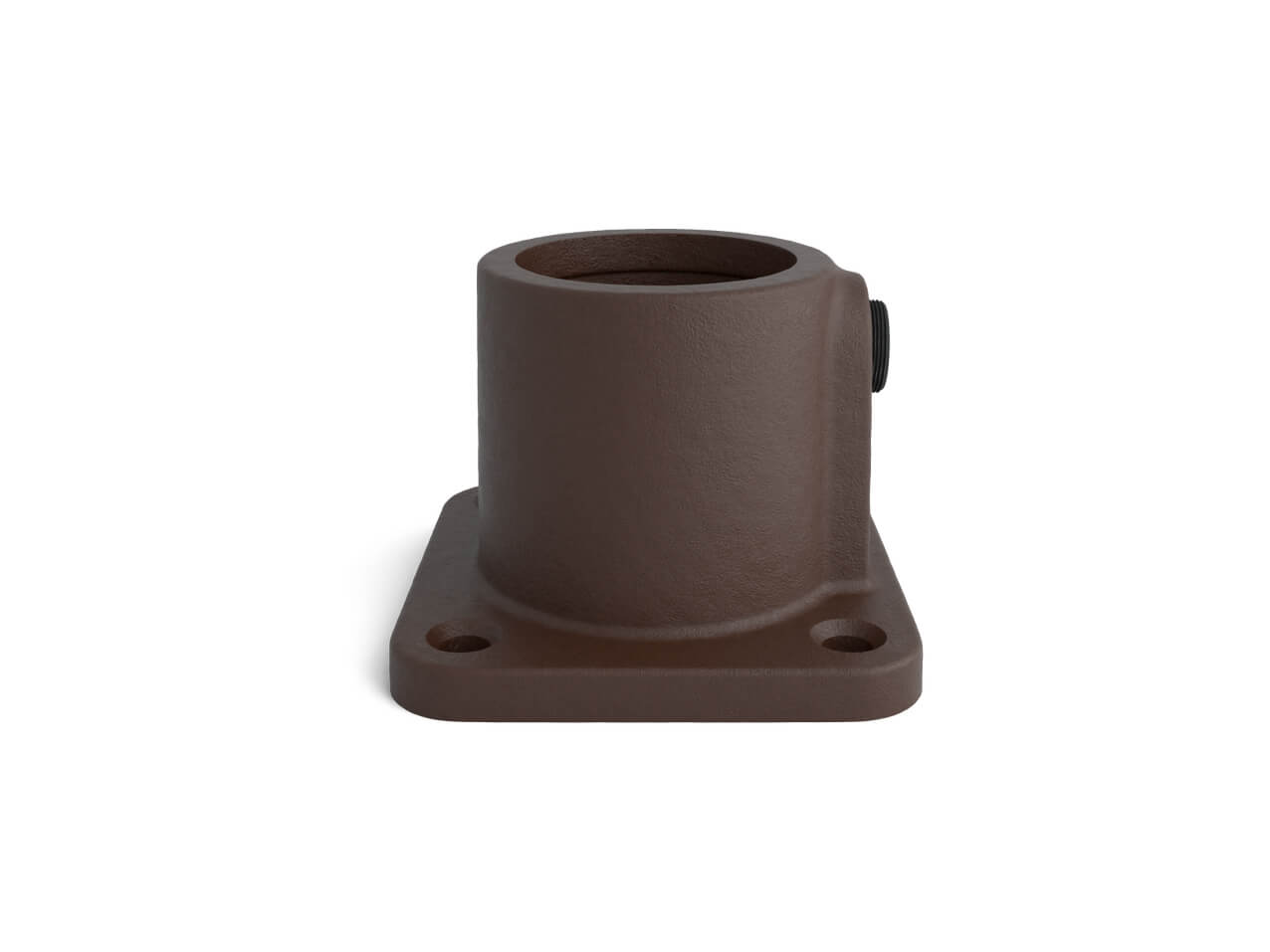 Rohrverbinder-Sockelplatte-131-F-Rohrfuss-braun-vintage-Garderobengestell