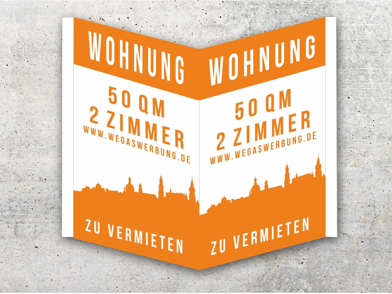 Makler-Hausschild "Nasenschild" 140 x 50 cm Makler-Hausschild "Nasenschild" 140 x 50 cm