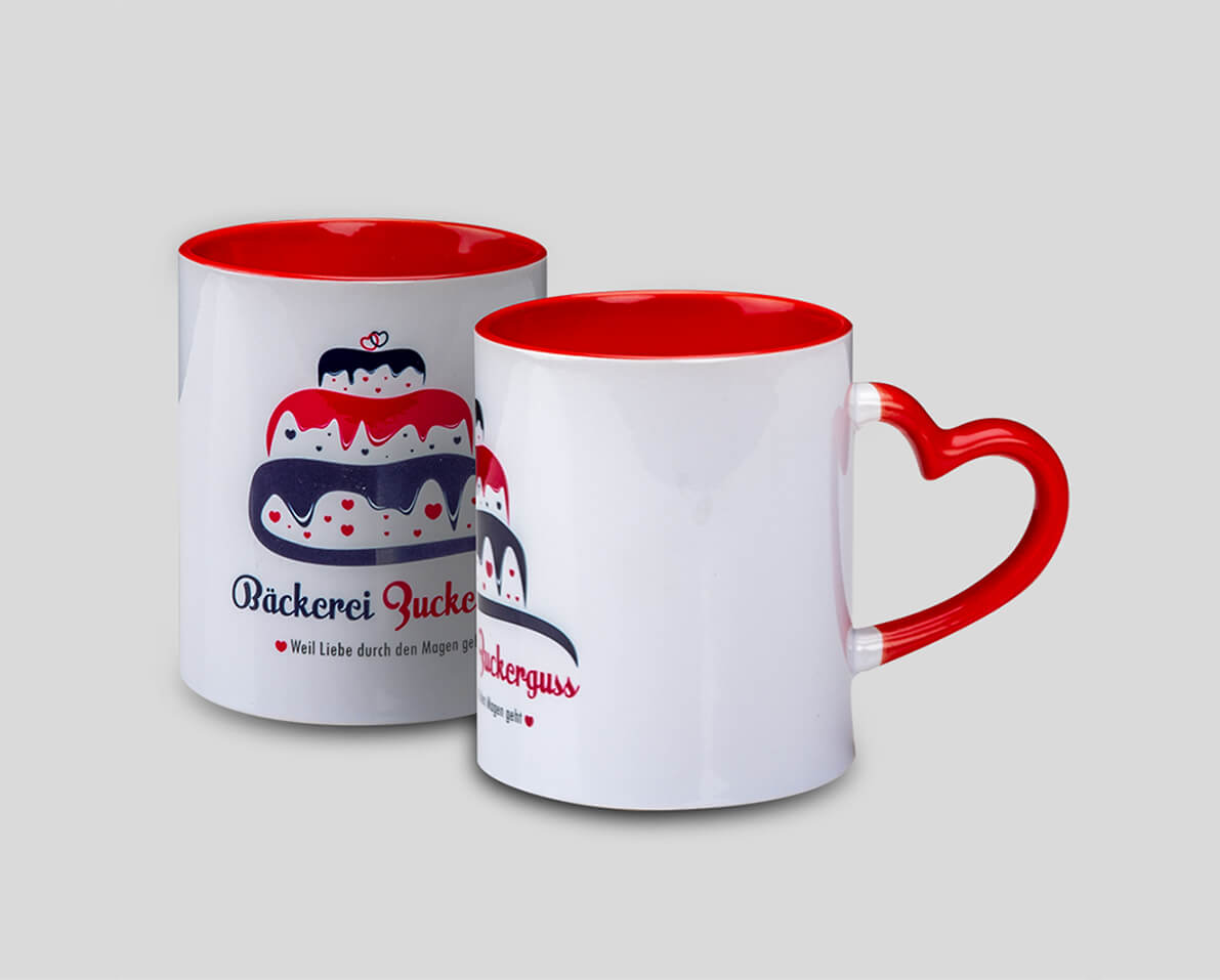 Kaffeetasse Herzhenkel Fototasse-Kaffeetasse-Herzhenkel-Werbeaufdruck