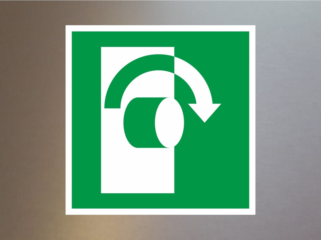 Rettungszeichen Öffnung durch Rechtsdrehung E019 PVC Rettungszeichen Öffnung durch Rechtsdrehung E019 PVC