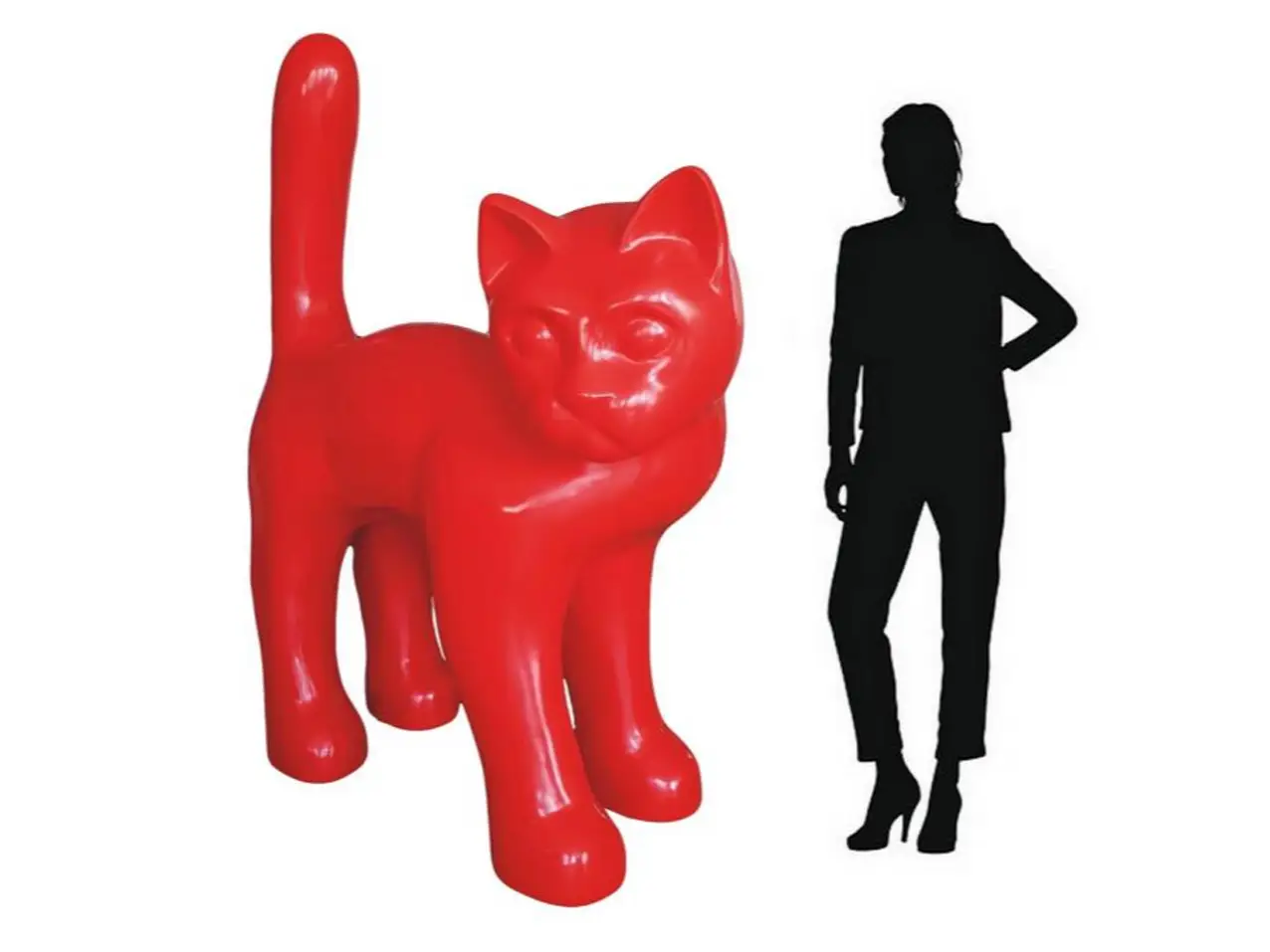 Riesen-Tierfigur-Dekoration-Katze-Proportion-Mensch
