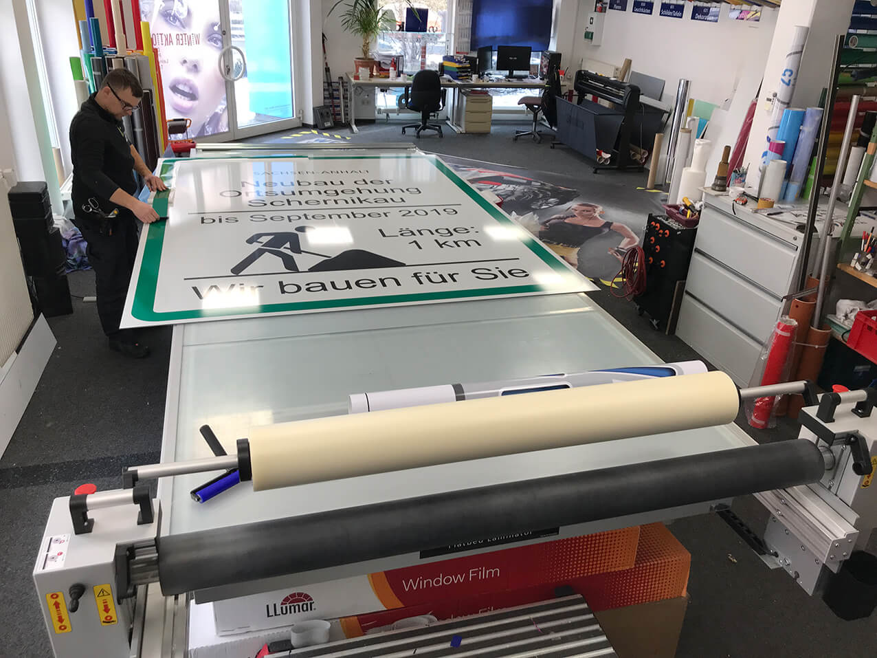 656-Verkehrsschild-Bauschild-reflektierende-Reflexfolie