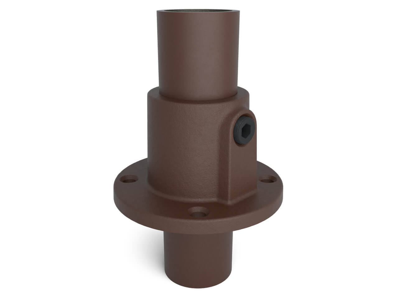 Rohrverbinder-Sockelplatte-131-T-Rohrfuss-braun-vintage-Ladenbau