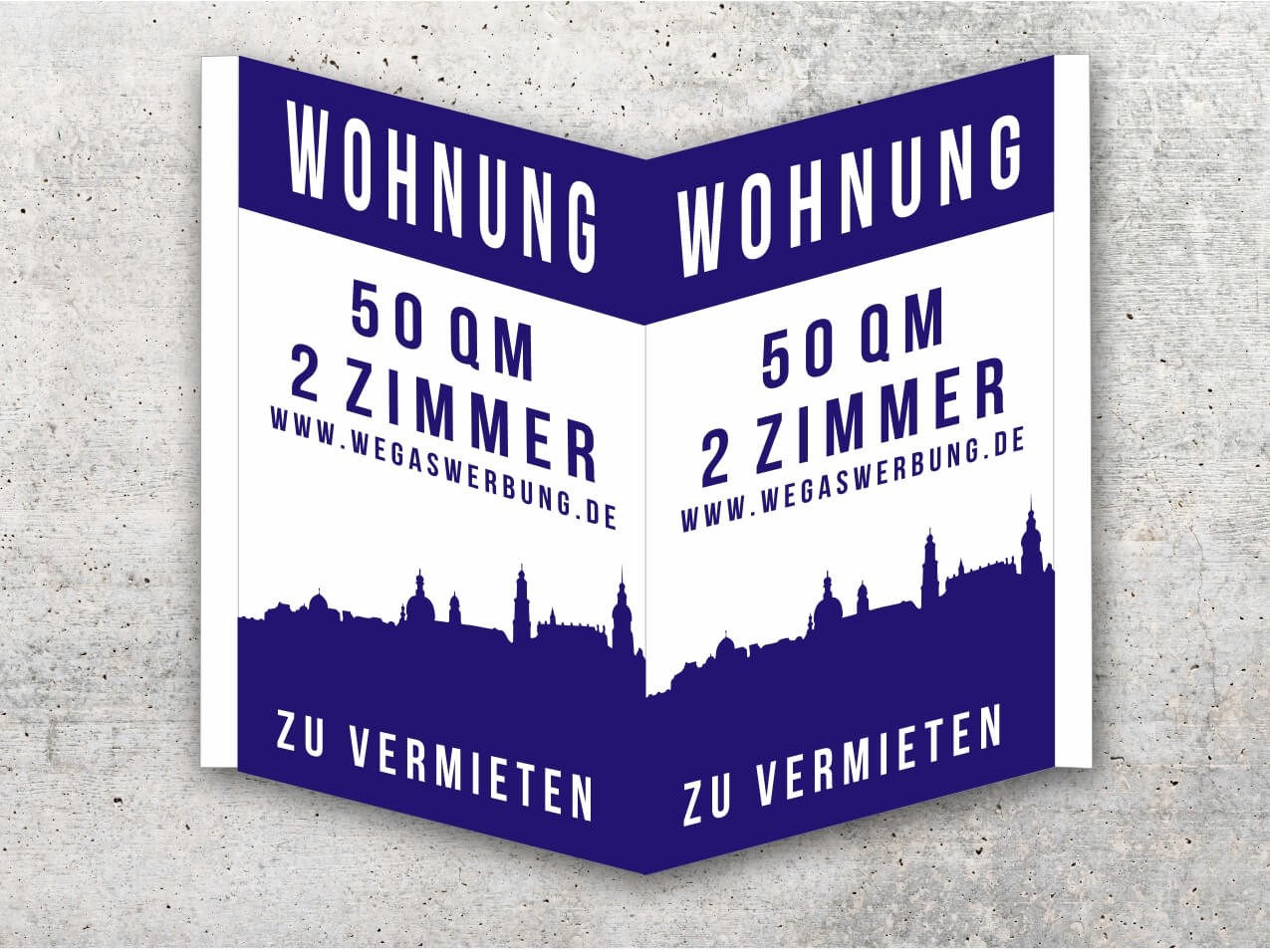 Makler-Hausschild "Nasenschild" 118 x 56 cm Makler-Hausschild "Nasenschild" 118 x 56 cm