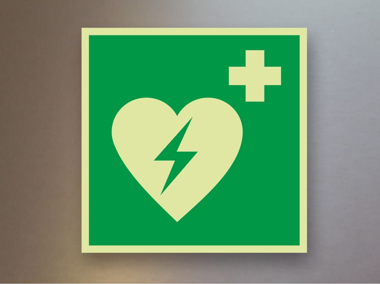 Rettungszeichen Defibrilator E010 Alu Rettungszeichen Defibrilator E010 Alu