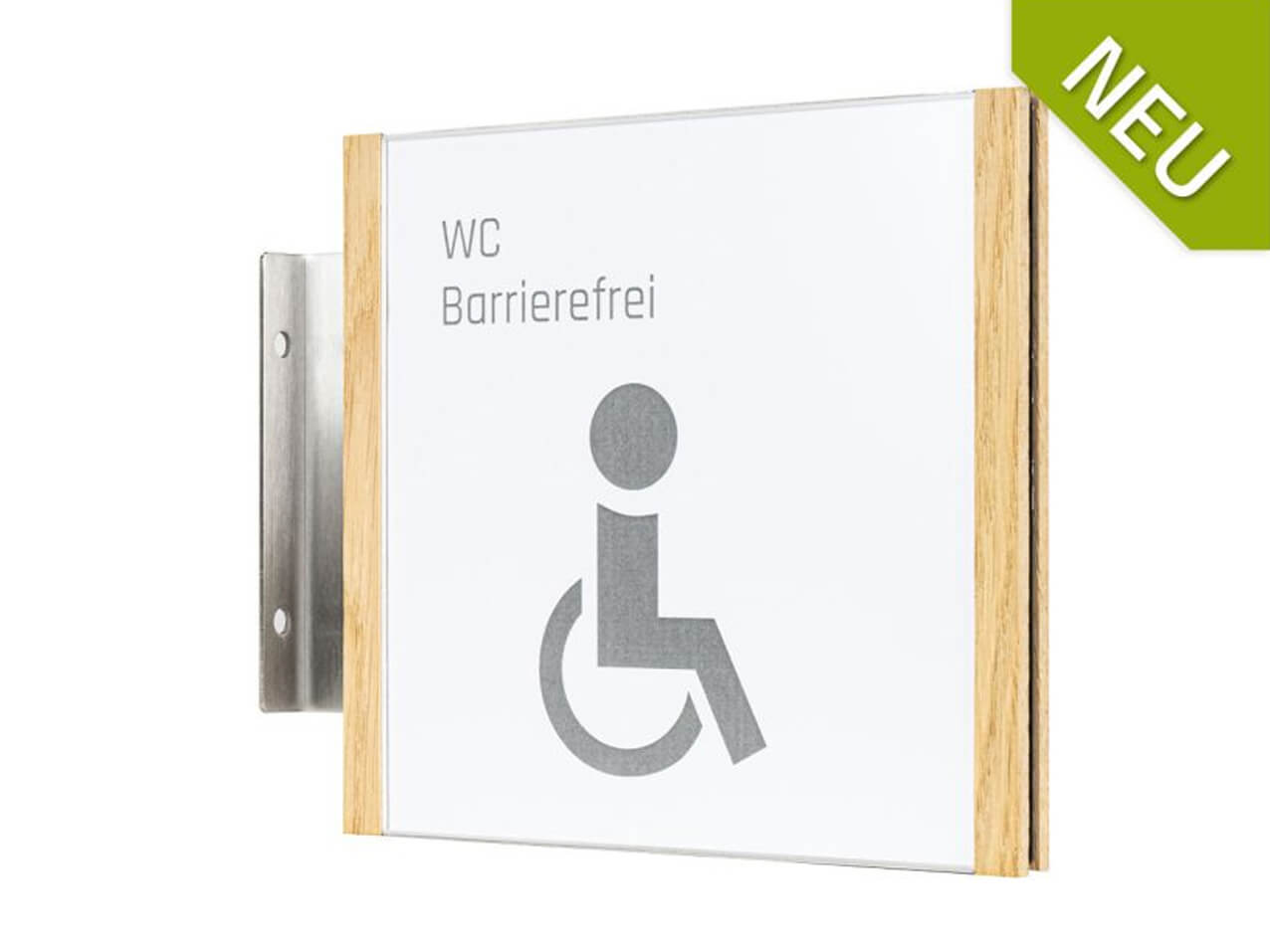 Fahnenschild-Holz-Wood-Edelstahl-Acrylglas-beidseitig