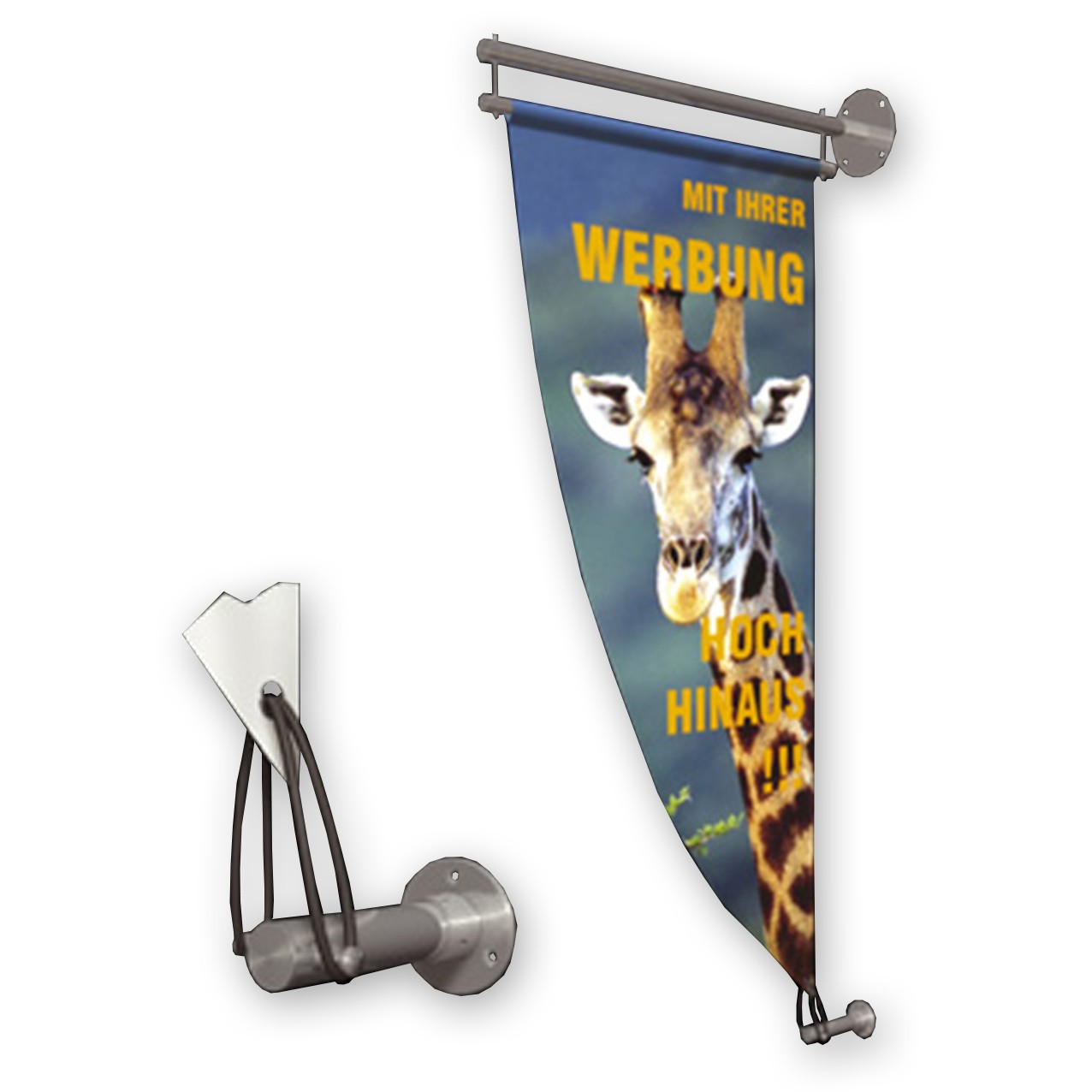 Bannerhalter Ausleger Edelstahl Dreieck 600 mm mit Rabatt, Sonderangebot Bannerhalter Ausleger Edelstahl Dreieck 600 mm mit Rabatt, Sonderangebot