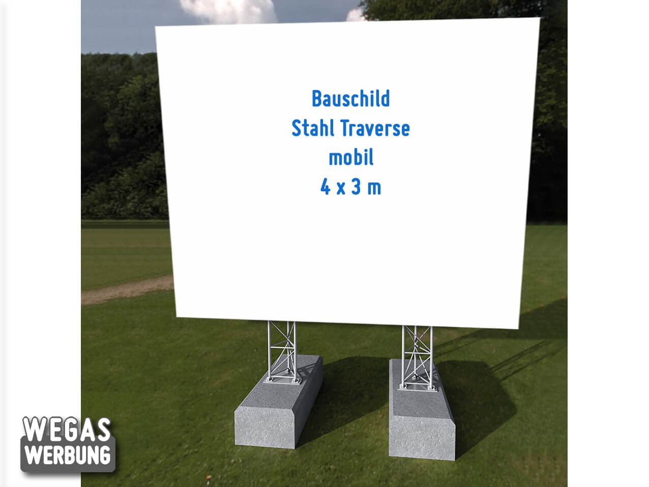 Bauschild Stahl 4 x 3 m MIETEN Bauschild Stahl 4 x 3 m MIETEN
