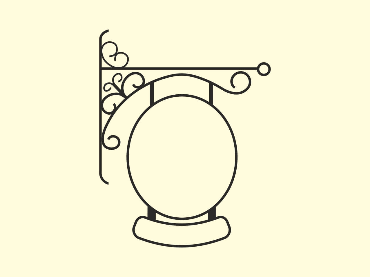 Ausleger-Schild-oval-Nostalgie-Antik-Vintage-Altstadt-Mittelalter-1908