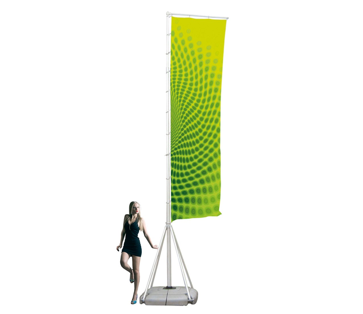 Event-Flagge Mobil XXL, Flagpole mit Fahne 110 x 400 cm mit Druck Event-Flagge Mobil XXL, Flagpole mit Fahne 110 x 400 cm mit Druck
