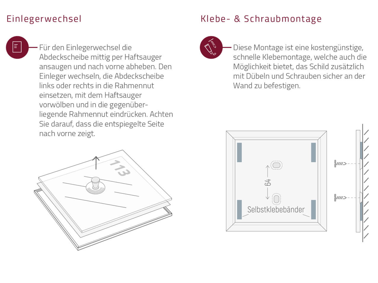 Schilder-System-Formoflach-Tuerschilder-Montage-Beschriftung