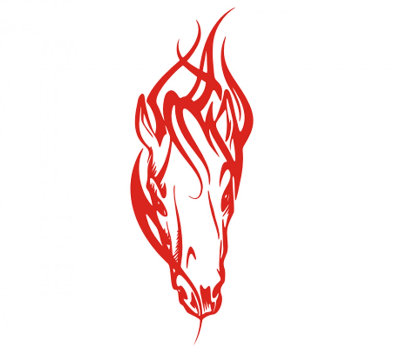 Pferdekopf in Flammen - Tattoo - Folienaufkleber Nr. 7 Pferdekopf in Flammen - Tattoo - Folienaufkleber Nr. 7
