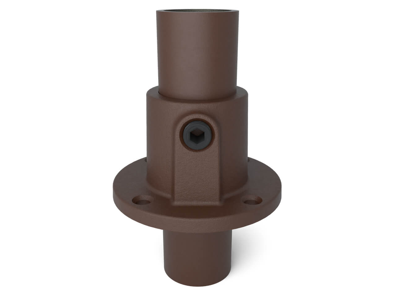 Rohrverbinder-Sockelplatte-131-T-Rohrfuss-braun-vintage-Tischgestell