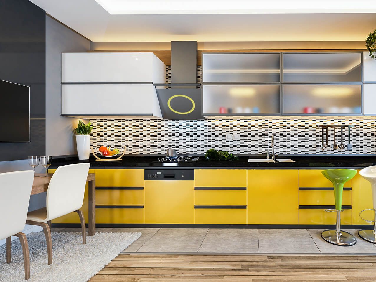 Kuechenzeile-Schranktueren-Folie-Klebefolie-kleben-Moebelfolie-Kuechenfolie