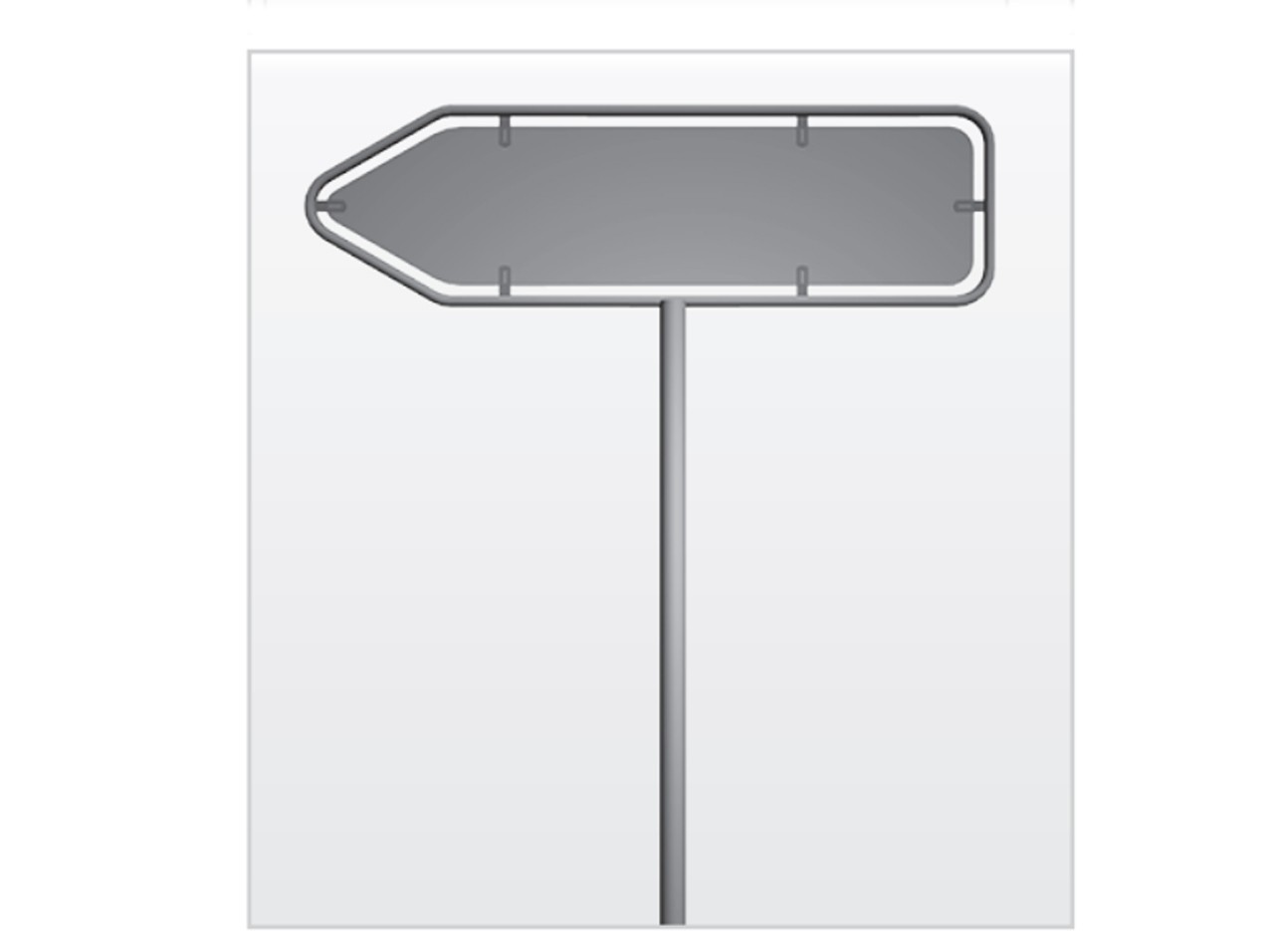 Rohrrahmen mit Pfosten einbeinig für Pfeilwegweiser, Verkehrszeichen Rohrrahmen mit Pfosten einbeinig für Pfeilwegweiser, Verkehrszeichen