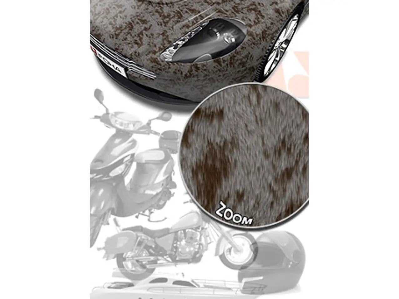 Autofolie-3-D Effekt Motivdruck-Fell grau braun-1403355