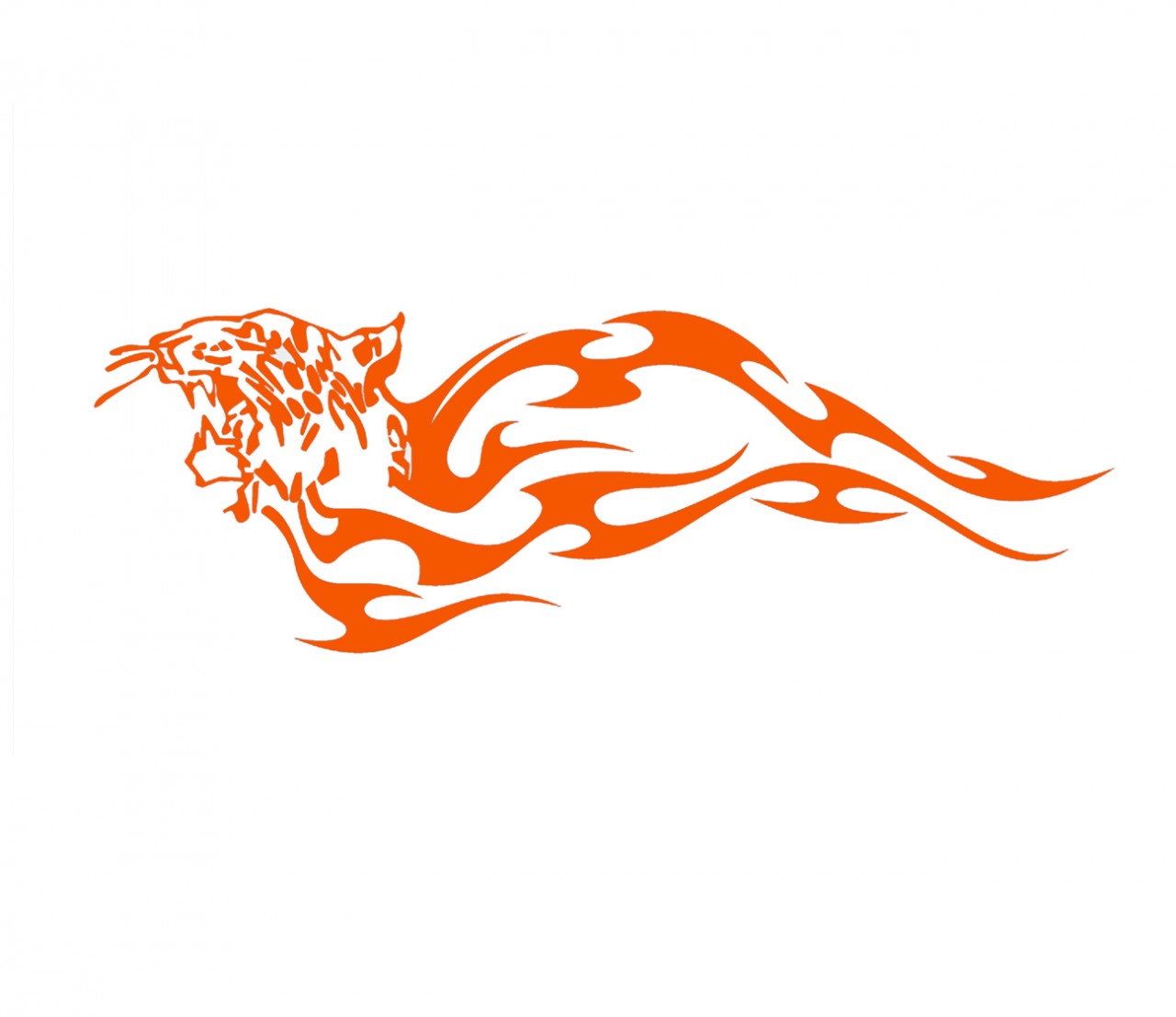 Tigerkopf in Flammen - Tattoo - Folienaufkleber Nr. 1