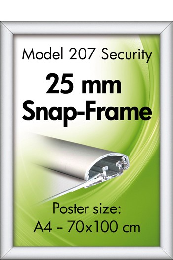 Klapprahmen 25 mm Alu SICHERHEIT Snap Frame Silber eloxiert 207 Klapprahmen 25 mm Alu SICHERHEIT Snap Frame Silber eloxiert 207