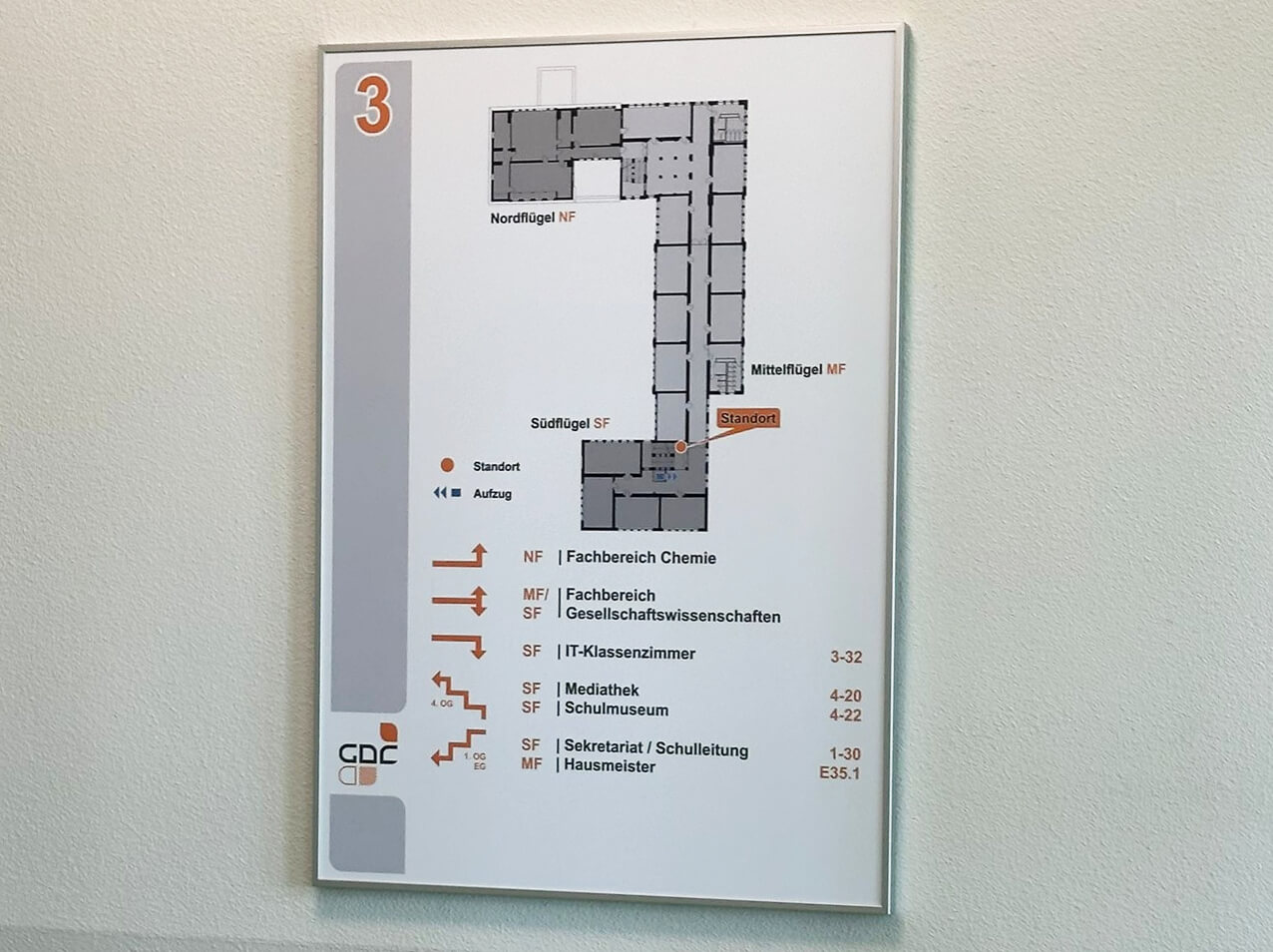 Rahmen-Profil-eckig-50x20mm-Wandschild-Schule-Schilderleitsystem