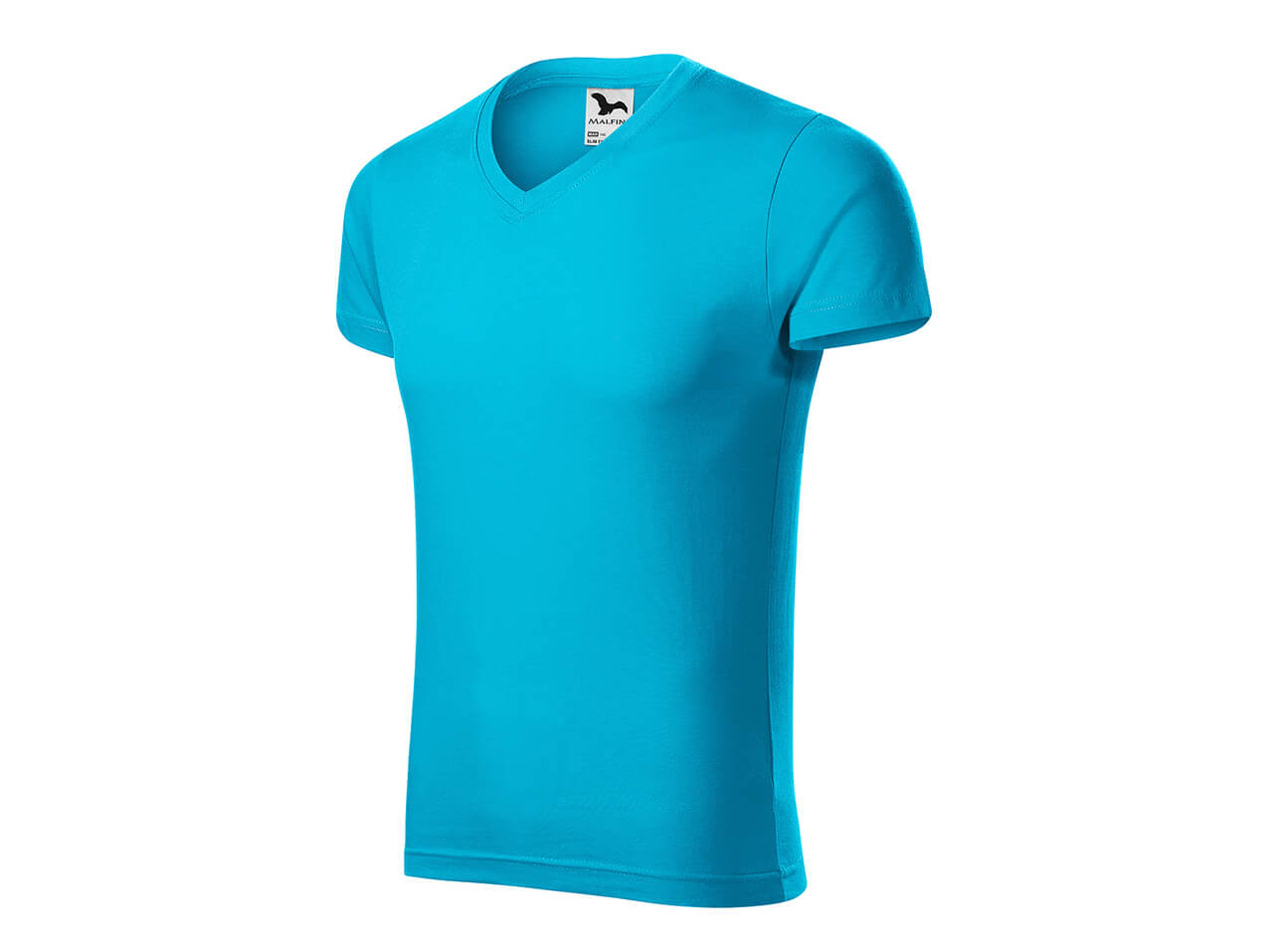 T-Shirt-Herren-Slim-Fit-V-Neck-146-tuerkisblau-44