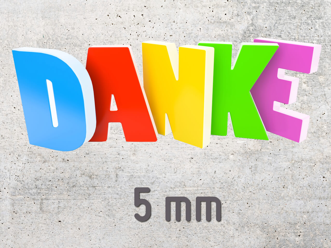 Fräsbuchstaben PVC 5 mm 116 FARBEN Fräsbuchstaben PVC 5 mm 116 FARBEN