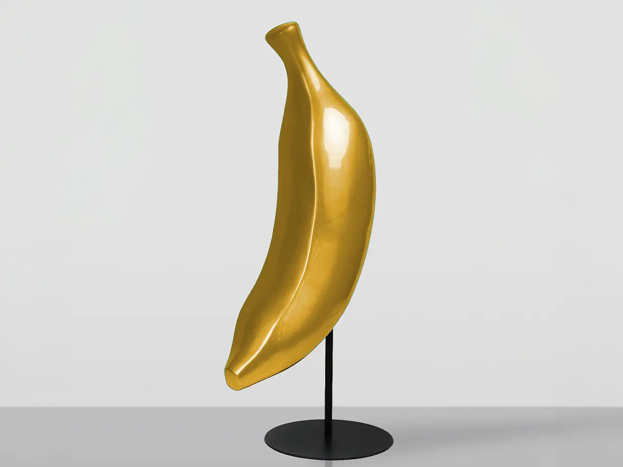 3D-XL-Werbefigur-Werbeaufsteller-Banane-chrome-gold-112cm