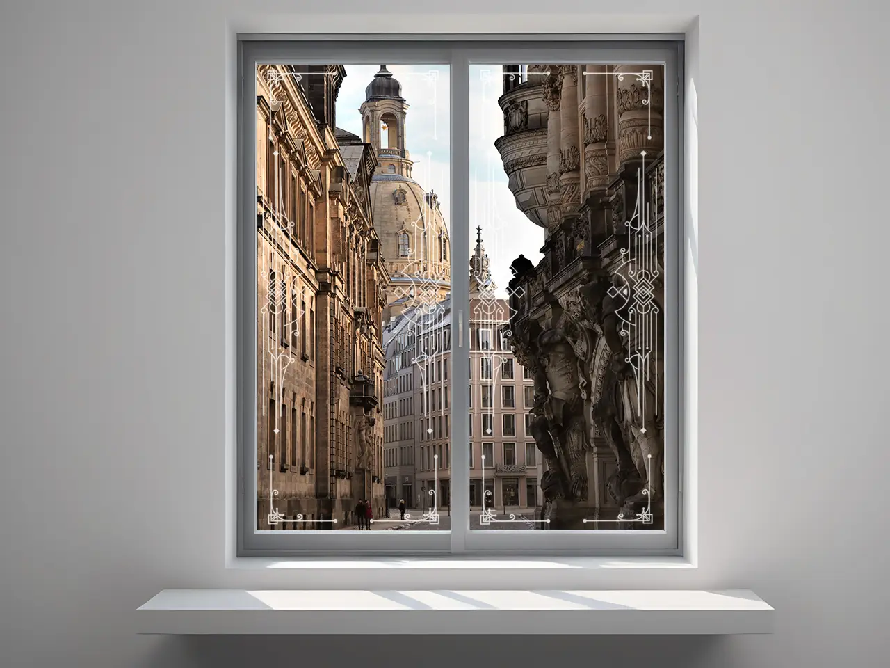 Fensterfolie Jugendstil Design 2025-Fenster-Design-Golden Times 9-positiv