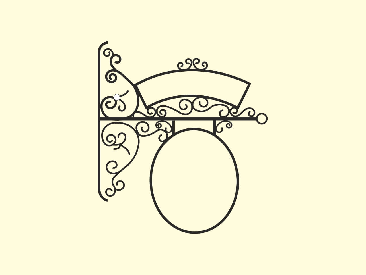 Ausleger-Schild-oval-Nostalgie-Antik-Vintage-Jugendstil-1906