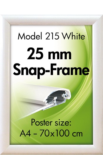 Klapprahmen 25 mm Alu Snap Frame Weiss 215 Klapprahmen 25 mm Alu Snap Frame Weiss 215
