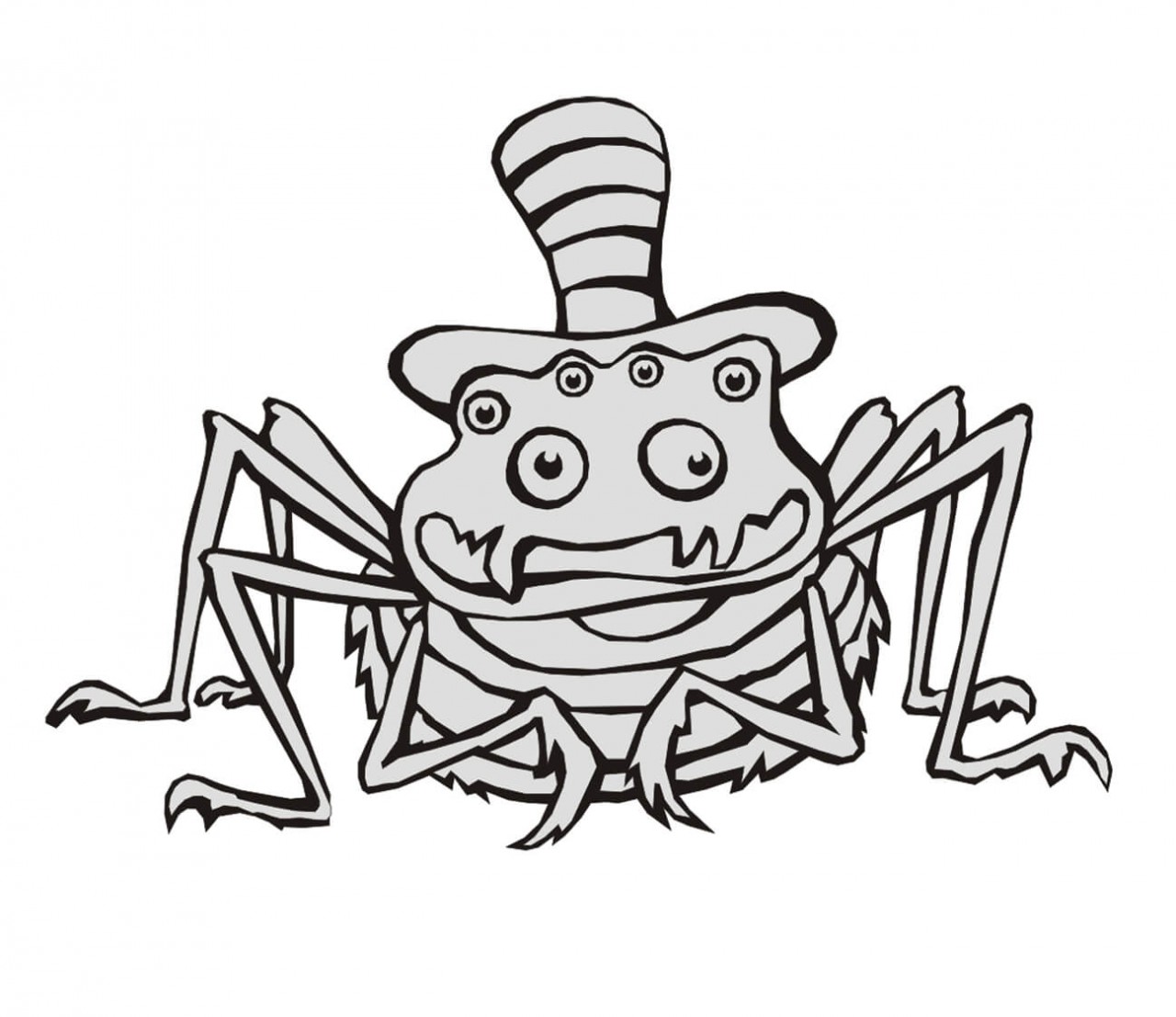 TIERE Spinne mit Hut - Comic als Wandtatoo TIERE Spinne mit Hut - Comic als Wandtatoo