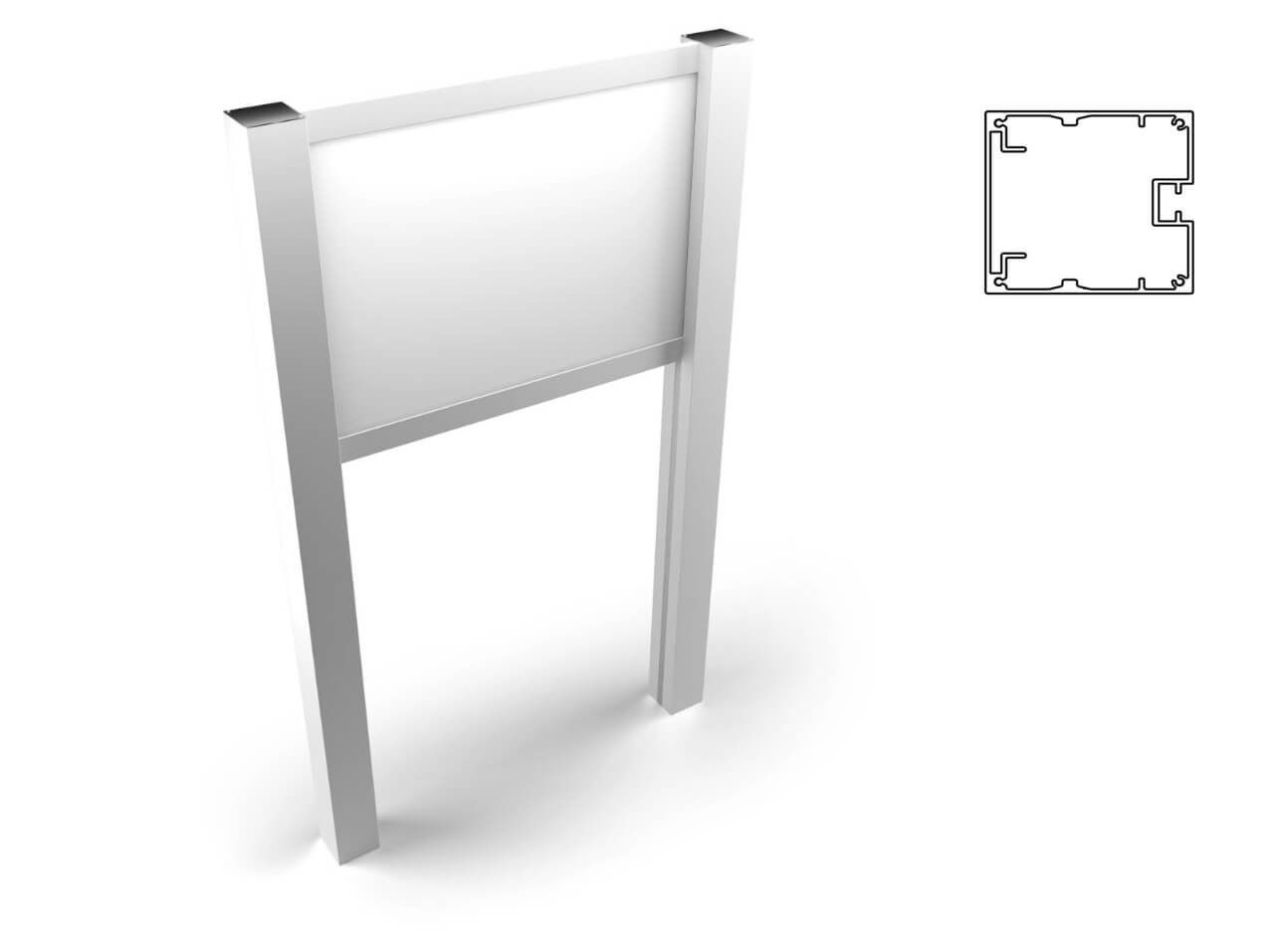 Aufsteller Säule eckig Aufsteller-Infosschild-Saeule-Profil-eckig-85x85mm