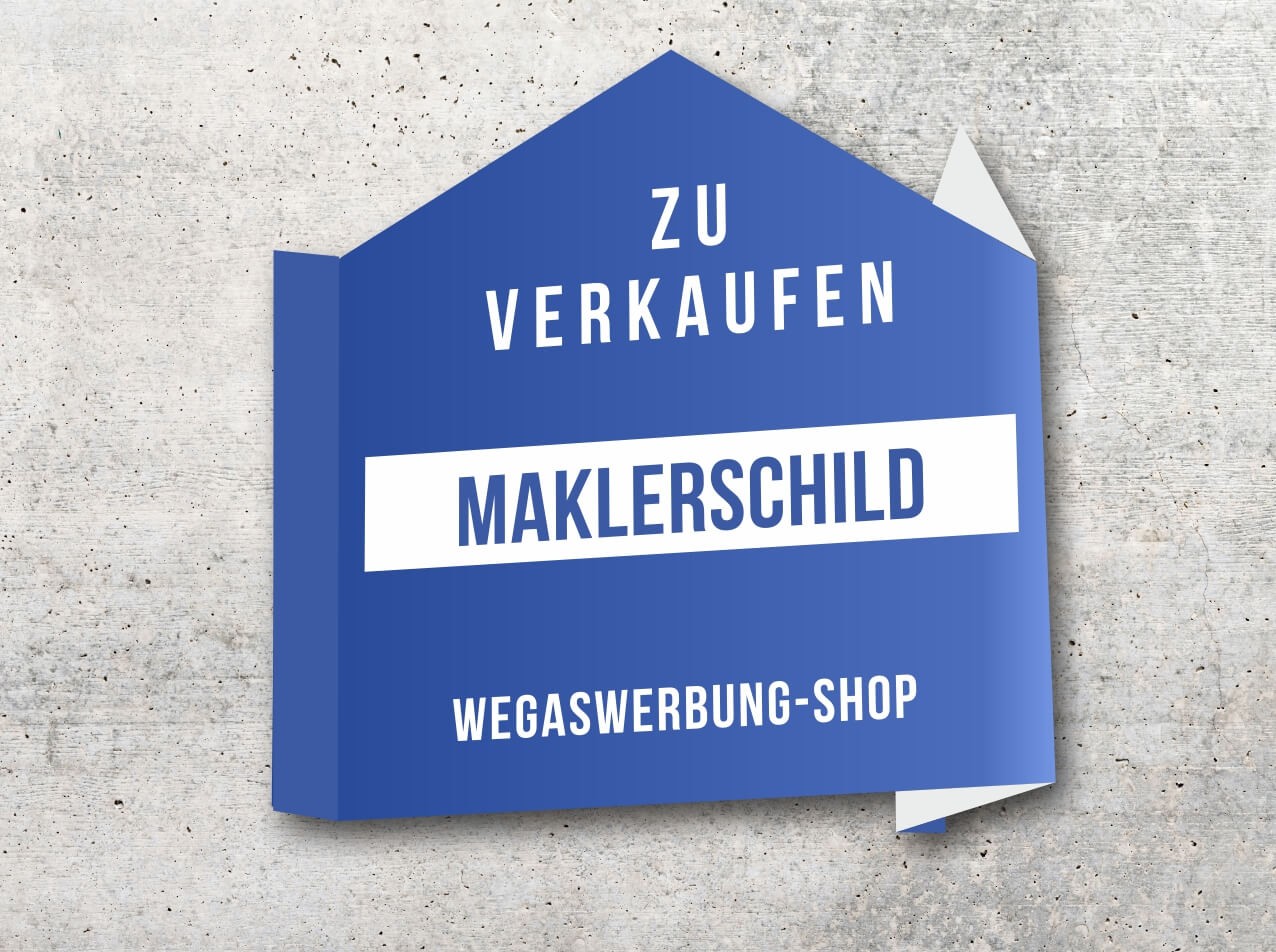 Makler-Hausschild "Nasenschild" 140 x 70 cm Makler-Hausschild "Nasenschild" 140 x 70 cm