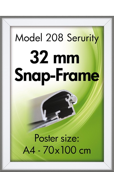 Klapprahmen 32 mm Alu SICHERHEIT Snap Frame Silber eloxiert 208 Klapprahmen 32 mm Alu SICHERHEIT Snap Frame Silber eloxiert 208