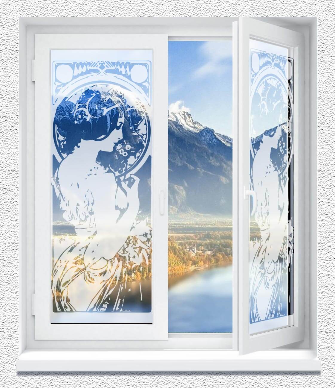 Sichtschutzfolie Mattglaseffekt im Vintage-Style - Jugendstil Nr. 11
