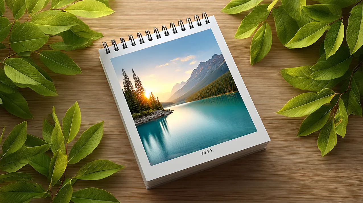 Wandkalender-12-Monate-Kalendarium-Spiralbindung-Urlaubsbilder