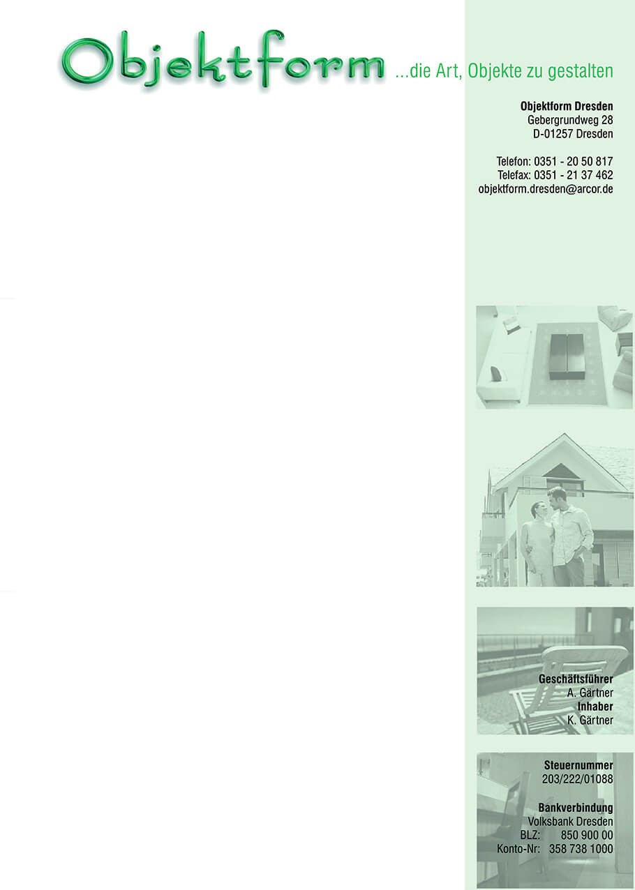 Briefbogen-Offsetdruck-Objektform