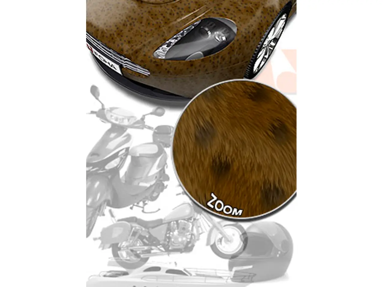 Autofolie-Druck-Carwrapping-Fell hellbraune Punkte-1403360