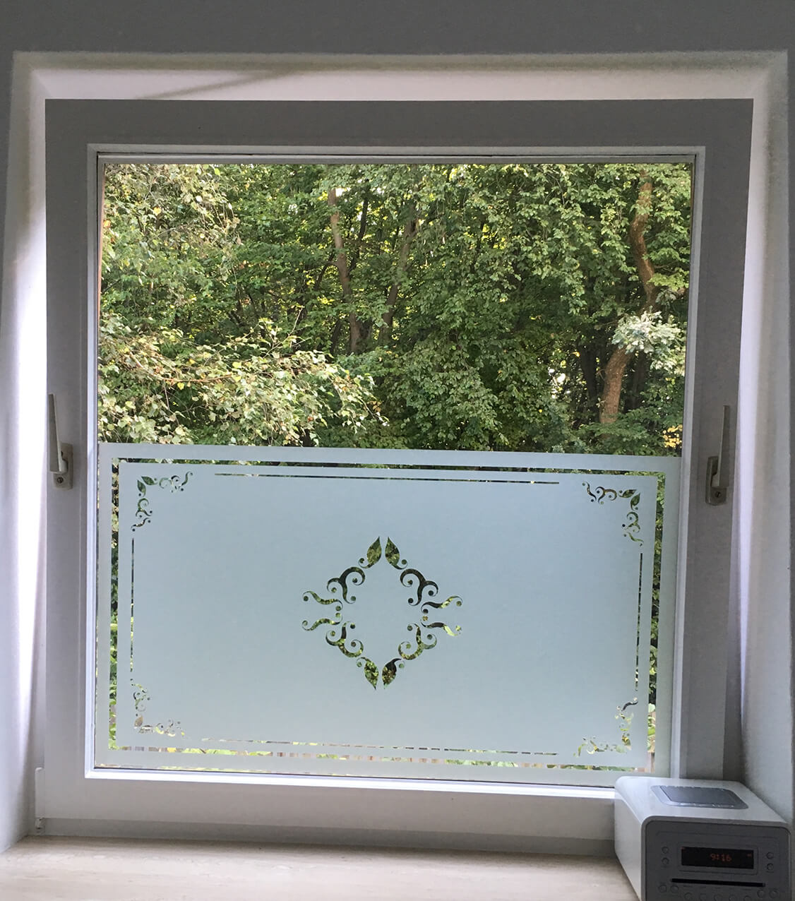 Sichtschutzfolie Mattglaseffekt im Vintage-Style - Jugendstil Nr. 12