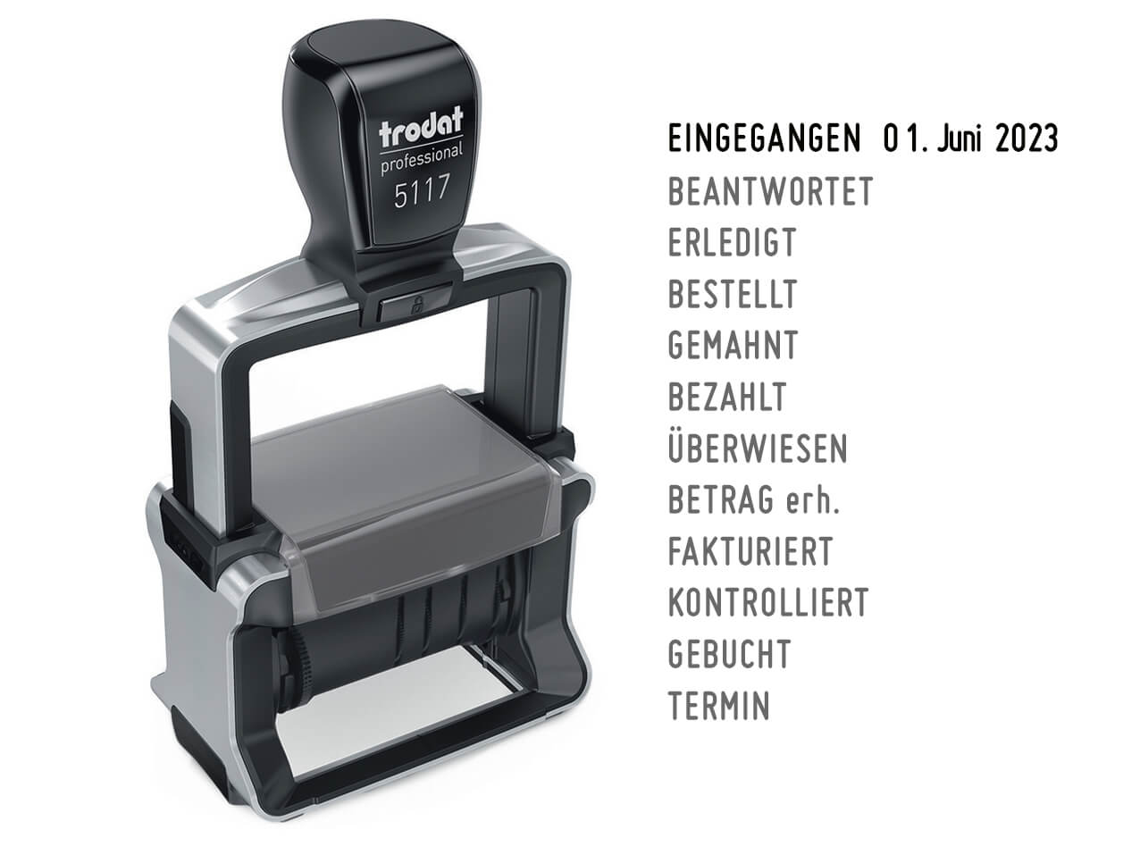 Trodat Professional 5117, Wortbandstempel mit Datum Trodat Professional 5117, Wortbandstempel mit Datum