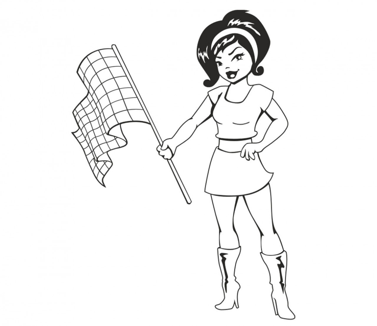 MENSCHEN Mädchen mit Fahne MENSCHEN Mädchen mit Fahne