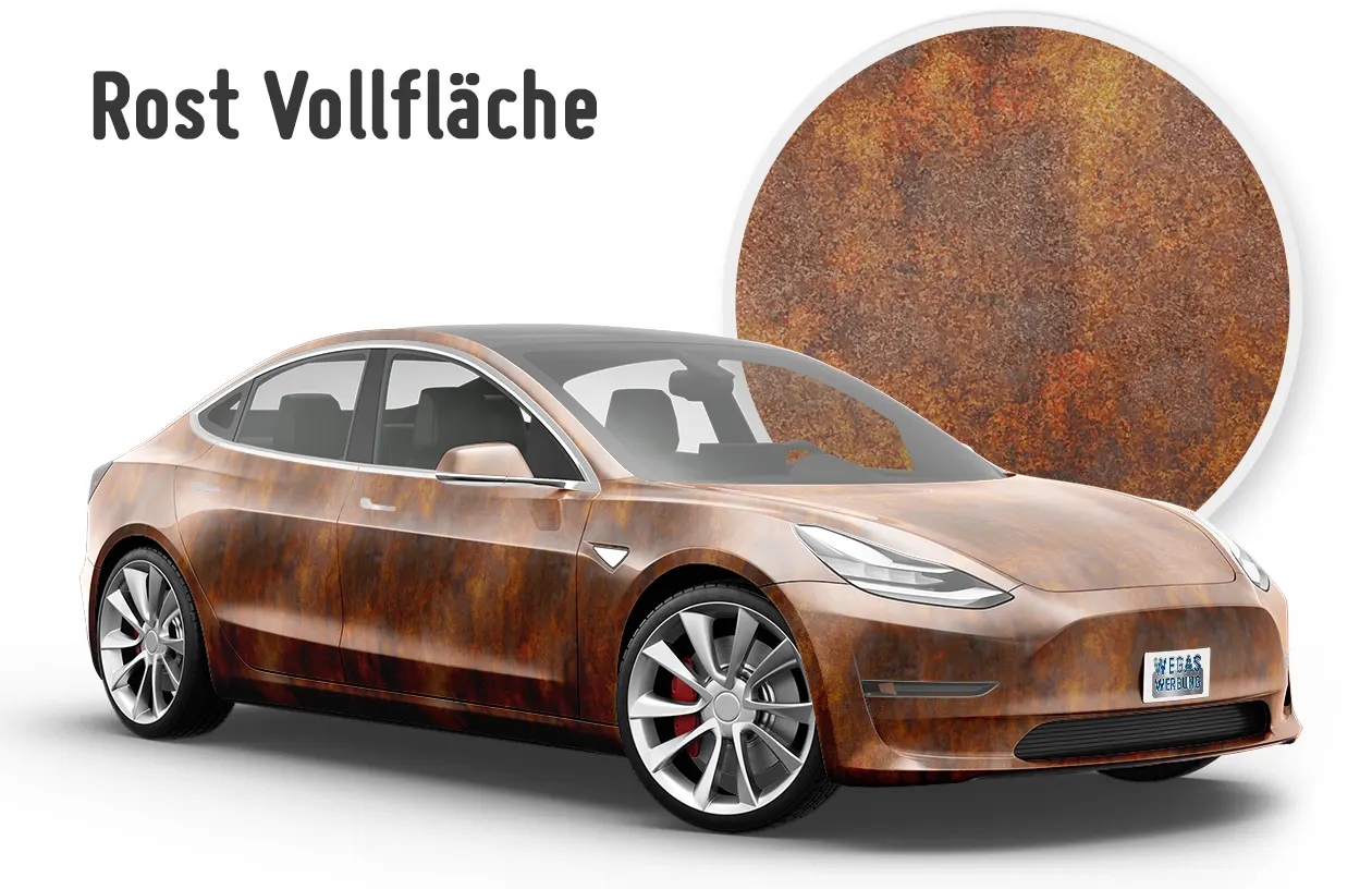 Rost Vollflächig 3-D Effekt Motivdruck Autofolie Car Wrapping