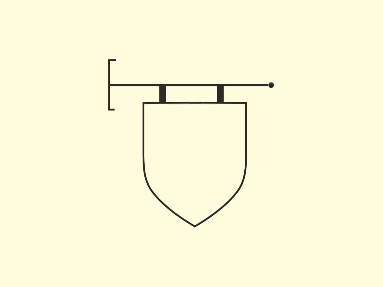 Auslegerarm-Nostalgie-Antik-Schild-Wappen-Ritterzeichen-franzoesische-Form-1914