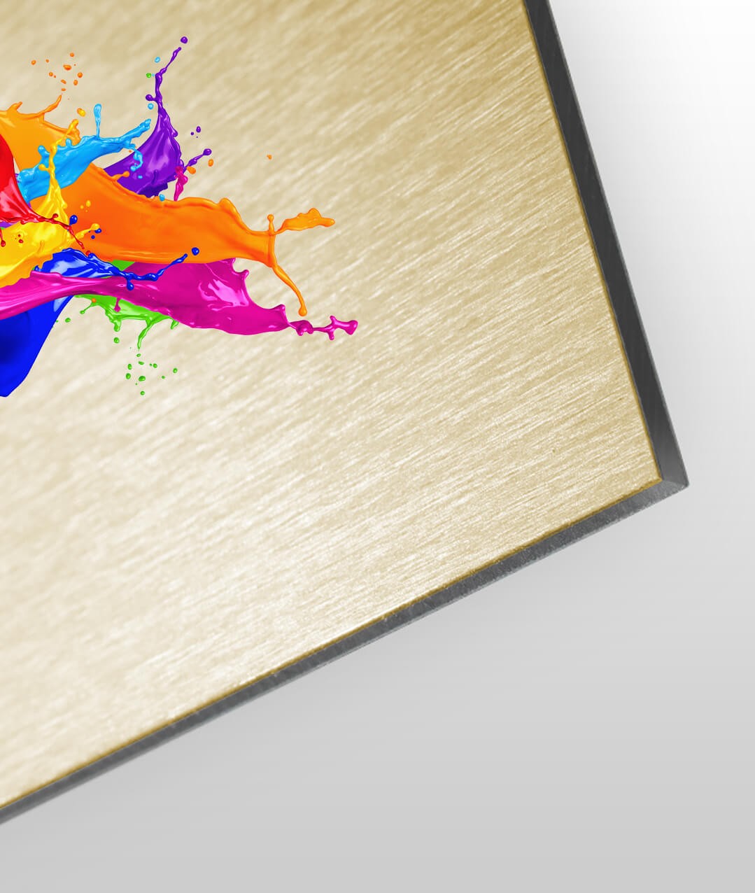 Aluverbund-Platte GOLD GEBÜRSTET drucken Aluverbund-Platte GOLD GEBÜRSTET drucken