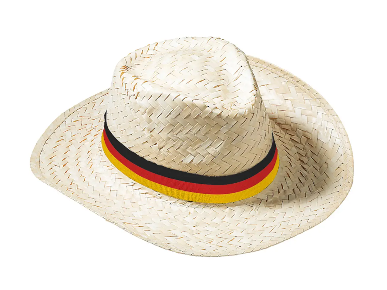 Strohhut-Texas-Beachhut-Sonnenhut-Sonnenschutz-Band-Deutschlandfarben