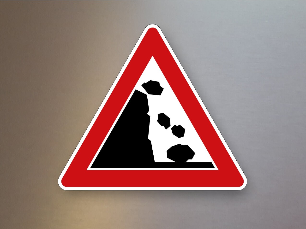 Verkehrsschild Steinschlag, Aufstellung links 101-25 Verkehrsschild Steinschlag, Aufstellung links 101-25