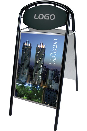Kundenstopper Expo Oval mit Logo 110